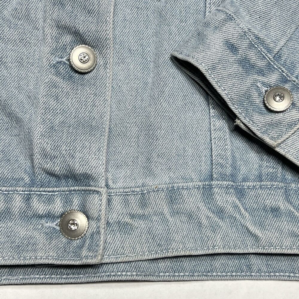 Vintage 90's Y2K Christine Alexander Denim Bling Jacket Women's 2XL Light Wash - Picture 4 of 11